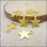 130PCS Gold Five-pointed star Charms Pendant DIY Metal Jewelry Making