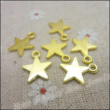 130PCS Gold Five-pointed star Charms Pendant DIY Metal Jewelry Making