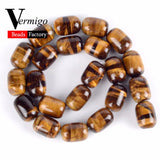 13x18mm Yellow Tiger Eye Charm Bareel Stone Beads 15inches