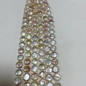 14-16mm AA Natural Freshwater Coin Shape Loose Pearl