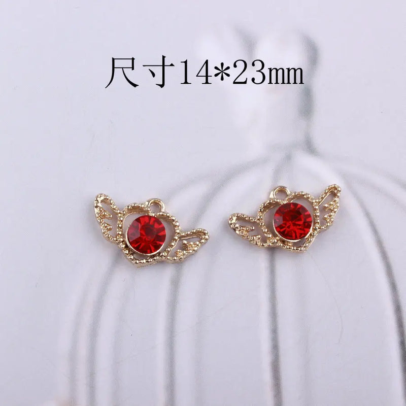 Crystal Rhinestone Heart Charms DIY Jewelry Findings Accessories