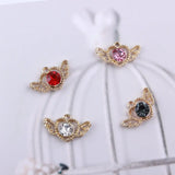 Crystal Rhinestone Heart Charms DIY Jewelry Findings Accessories