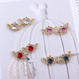Crystal Rhinestone Heart Charms DIY Jewelry Findings Accessories