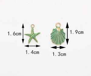 140 Pcs Starfish Shell Metal Charm Pendants for Jewelry Making