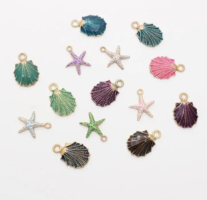 140 Pcs Starfish Shell Metal Charm Pendants for Jewelry Making
