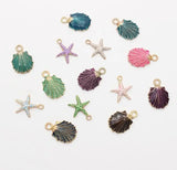 140 Pcs Starfish Shell Metal Charm Pendants for Jewelry Making