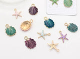 140 Pcs Starfish Shell Metal Charm Pendants for Jewelry Making