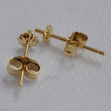 14K Solid Earring Stud - Elegant Round Design