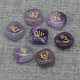 14PCS Amethyst Stone Square Bead Pendant DIY Jewelry Gift