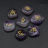 14PCS Amethyst Stone Square Bead Pendant DIY Jewelry Gift