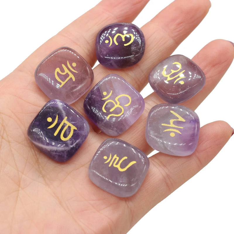 14PCS Amethyst Stone Square Bead Pendant DIY Jewelry Gift