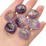 14PCS Amethyst Stone Square Bead Pendant DIY Jewelry Gift