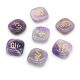 14PCS Amethyst Stone Square Bead Pendant DIY Jewelry Gift