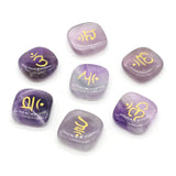 14PCS Amethyst Stone Square Bead Pendant DIY Jewelry Gift