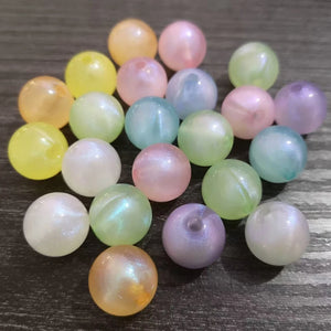 Acrylic Jelly Illusion Glitter Beads for DIY Jewelry