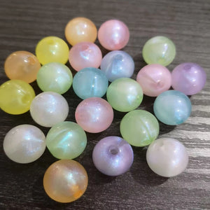 Acrylic Jelly Illusion Glitter Beads for DIY Jewelry