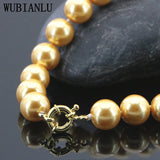 Golden South Sea Shell Pearl Necklace 14mm+ 18"