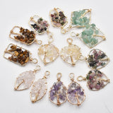 14pcs Mixed Crystal Tree of Life Wire Wrapped Pendants for Jewelry Making