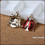 15 Ladybug Pendants Charms for DIY Jewelry Making