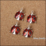 15 Ladybug Pendants Charms for DIY Jewelry Making