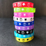 15Pcs Silicone Wristband Music Party Bracelet Women Girl Love Print Jewelry
