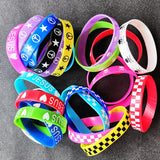 15Pcs Silicone Wristband Music Party Bracelet Women Girl Love Print Jewelry