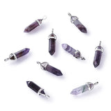 15pcs Natural Stone Hexagonal Column Pendant Charm DIY Jewelry Making