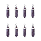 15pcs Natural Stone Hexagonal Column Pendant Charm DIY Jewelry Making