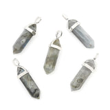 15pcs Natural Stone Hexagonal Column Pendant Charm DIY Jewelry Making