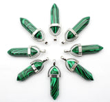 15pcs Tiger Stone Pillar Necklace Pendant DIY Jewelry Charm Pendant