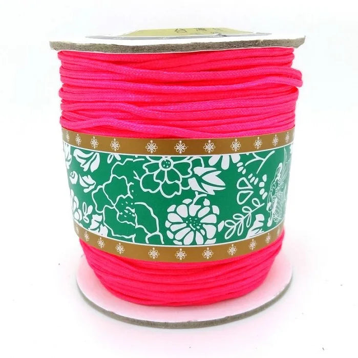 Neon Rose Macrame Nylon Thread Cord - 1.5mm - 165yard/Roll - Jewelry Making