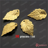 Antique Bronze Leaf Copper Charms Pendants Jewelry Findings 50 pieces