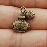 Antique Bronze Perfume Bottle Charms Pendants DIY Jewelry Findings
