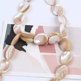 Mother of Pearl Shell Flat Round Beads 18*25mm for Jewelry Making DIY