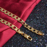 18K 10mm Wide Cuban Chain Necklace for Men Long
