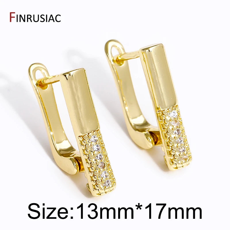 18K Plated Zircon Earwire for DIY Crafts