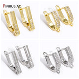 18K Plated Zircon Earwire for DIY Crafts