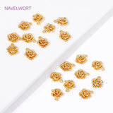 18K Plated Rose Flower Charms for Jewelry Making DIY
