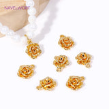 18K Plated Rose Flower Charms for Jewelry Making DIY