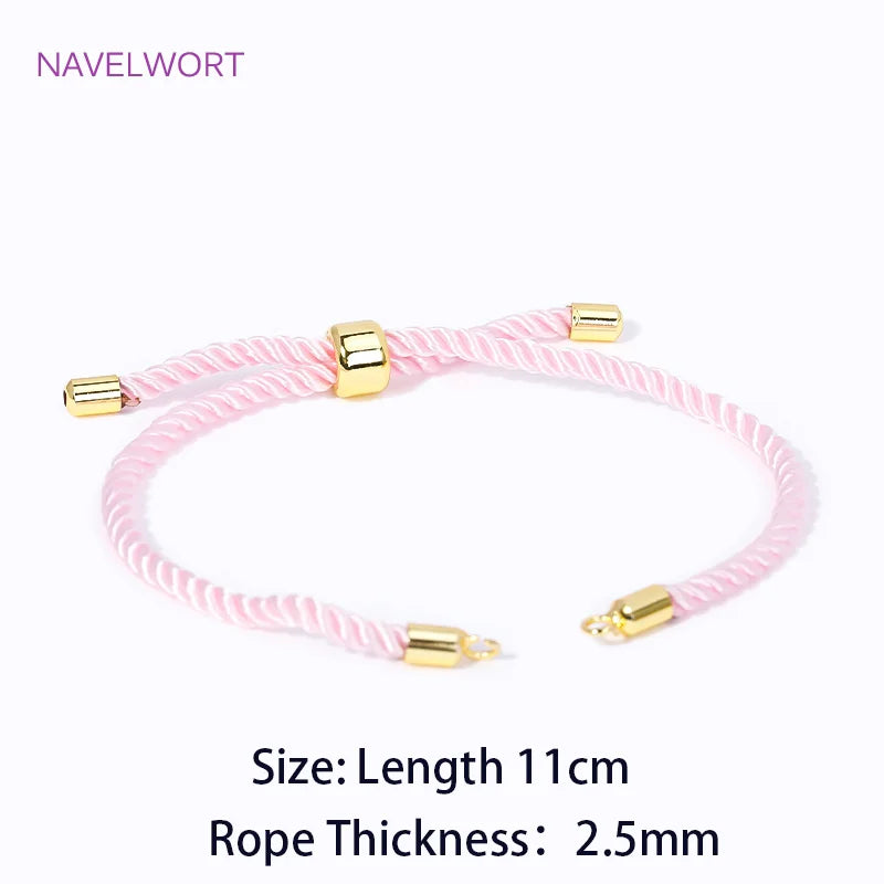 18K Plated Woven Rope Macrame Cord Chain Adjustable Chains