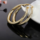 18K Round Earrings Charms for Woman Engagement Princess Wedding