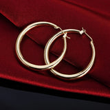 18K Round Earrings Charms for Woman Engagement Princess Wedding