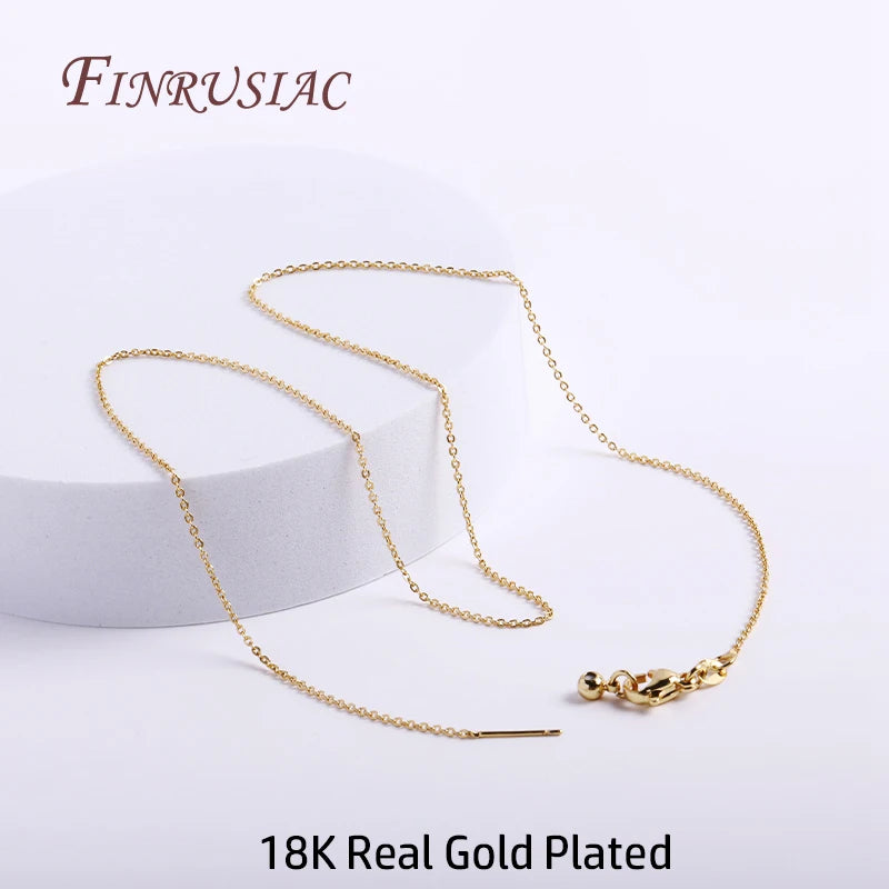 18K Plated Thin Chains for Jewelry Making Supplies