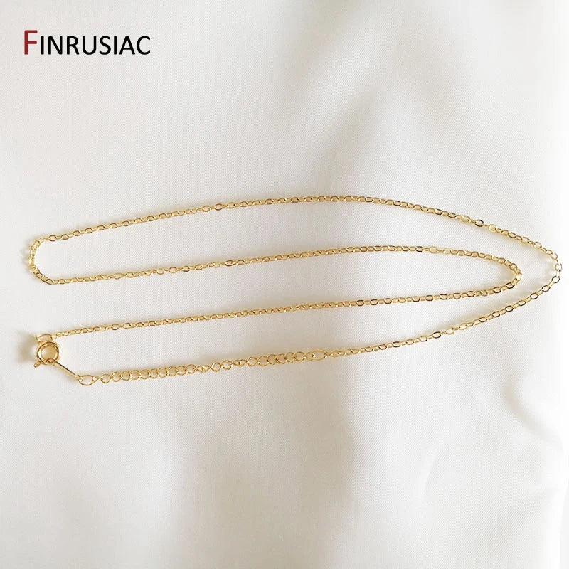 18K Real Plated Chain for Necklace Making, 1.6mm Thickness