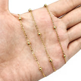 Stainless Steel Beaded Chain Link Ball Chain DIY Jewelry Making Accessories