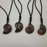 Natural Conch Pendant Snail Leaf Ammonite Hanging Piece Lucky Crystal Stone