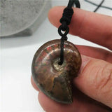 Natural Conch Pendant Snail Leaf Ammonite Hanging Piece Lucky Crystal Stone