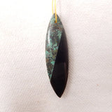 Natural Stone African Turquoise Obsidian Pendant Bead 44x12x4mm