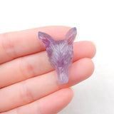 Amethyst Animal Wolf Head Necklace Pendant 30x21x11mm 7g