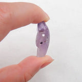 Amethyst Animal Wolf Head Necklace Pendant 30x21x11mm 7g